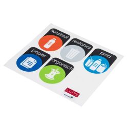Lune Binc afvalbak 3-stromen met open deksel - wit
