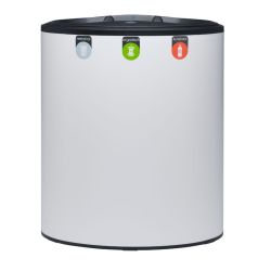 Lune Binc afvalbak 3-stromen met open deksel - wit