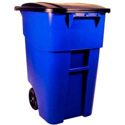 Rubbermaid BRUTE-rolcontainer met deksel 189,3 ltr -blauw