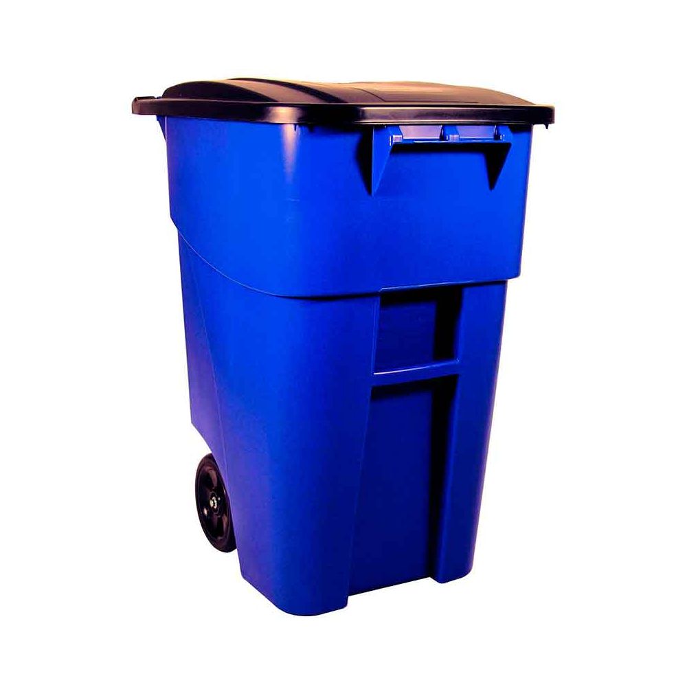 Rubbermaid BRUTE-rolcontainer met deksel 189,3 ltr -blauw