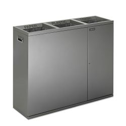 Janibell Afvalscheidingsstation 3x75,7 ltr - metallic zilver