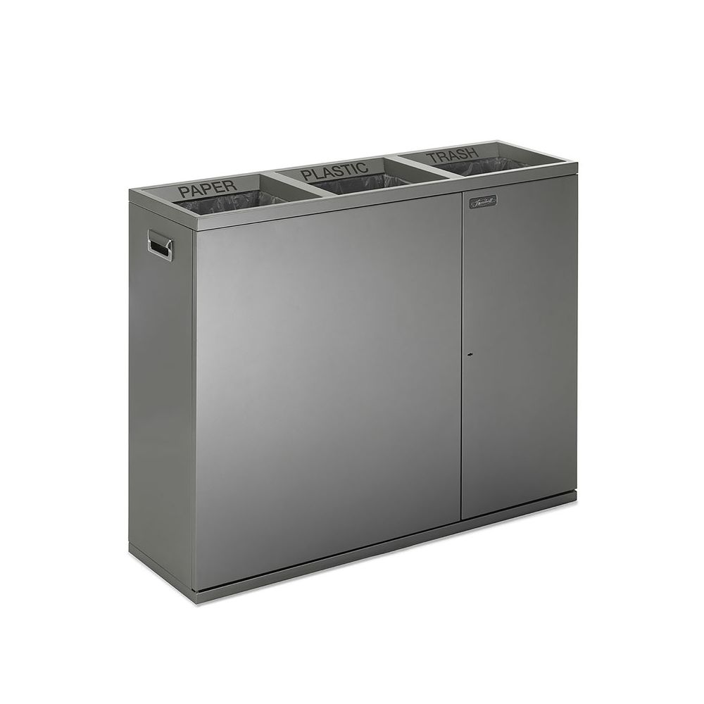 Janibell Afvalscheidingsstation 3x75,7 ltr - metallic zilver
