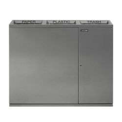 Janibell Afvalscheidingsstation 3x75,7 ltr - metallic zilver