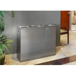 Janibell Afvalscheidingsstation 3x75,7 ltr - metallic zilver