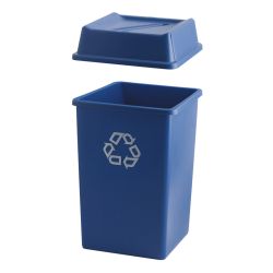Rubbermaid - Styleline container 132 ltr - blauw met recyclingsymbool