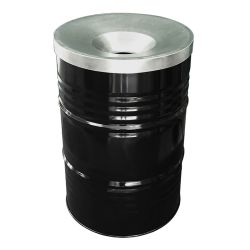 The BinBin afvalbak met vlamvertragend deksel 200 ltr - zwart