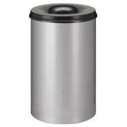 Vlamdovende papierbak 15 ltr - mat RVS/zwart