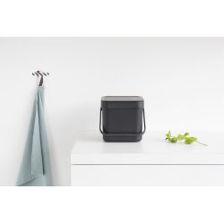 Brabantia afvalemmer Sort & Go 6 ltr - grijs