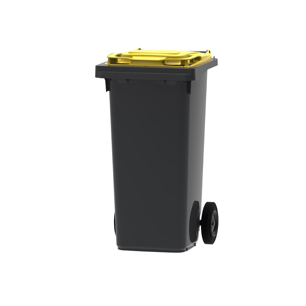 Mini-container 120 ltr - grijs/geel