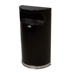 Rubbermaid afvalbak Designer halfrond met binnenbak van kunststof 34 ltr -  zwart/chroom
