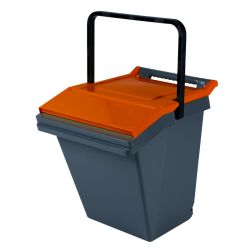 Stapelbare afvalbak Easytech 40 ltr - grijs/oranje