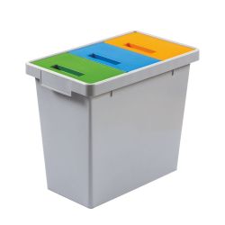 Polymax afvalscheidingsbak 40 ltr - grijs-groen-geel-blauw