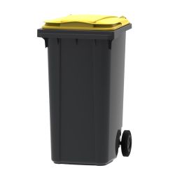 Mini-container 240 ltr grijs - geel