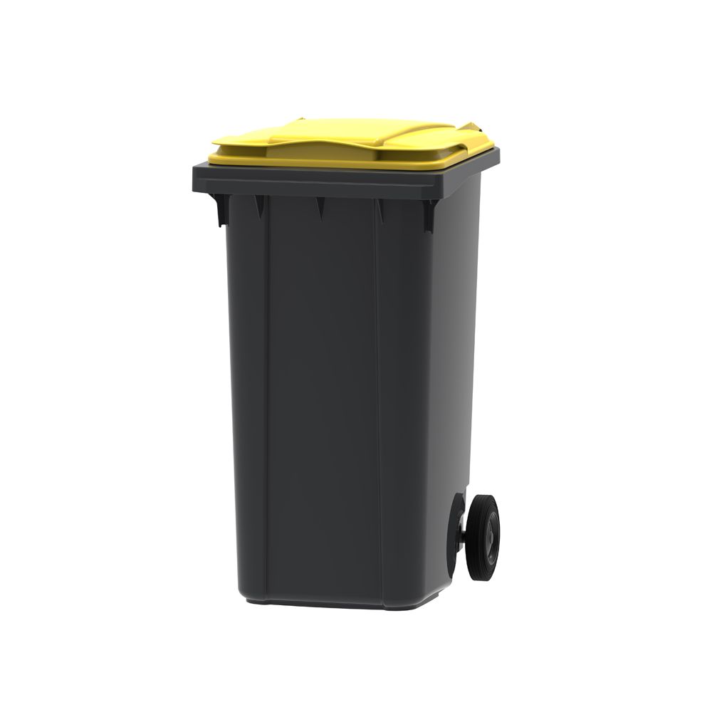 Mini-container 240 ltr grijs - geel