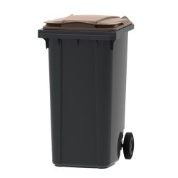 Mini-container 240 ltr grijs - bruin