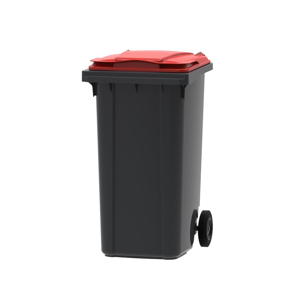 Mini-container 240 ltr grijs - rood