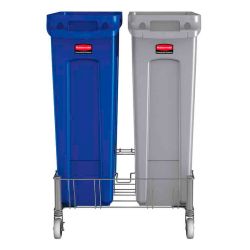 Rubbermaid Slim Jim dubbele RVS dolly - RVS