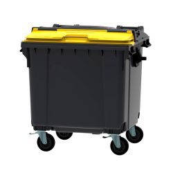 Afvalcontainer 1100 ltr split deksel - grijs/geel