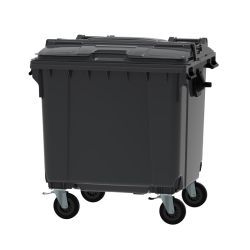 Afvalcontainer 1100 ltr split deksel - grijs