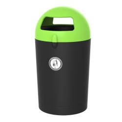 Afvalbak Metro Dome 100 ltr - zwart/groen