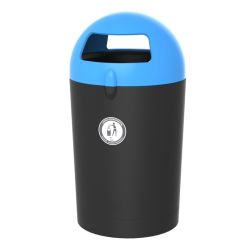 Afvalbak Metro Dome 100 ltr - zwart/blauw