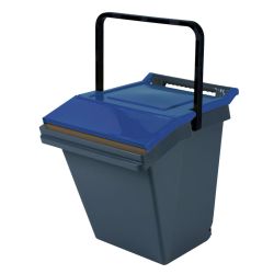 Stapelbare afvalbak Easytech 40 ltr - grijs/blauw