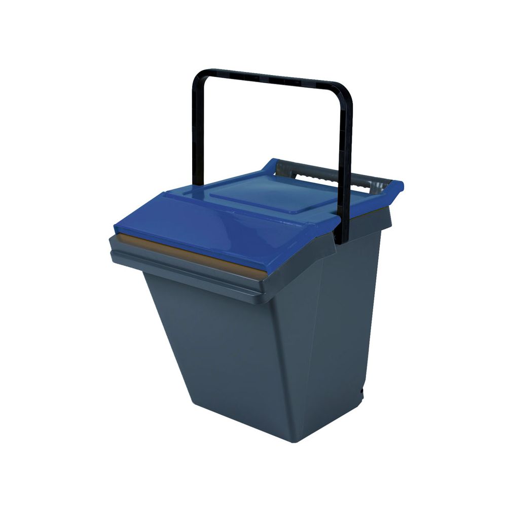 Stapelbare afvalbak Easytech 40 ltr - grijs/blauw