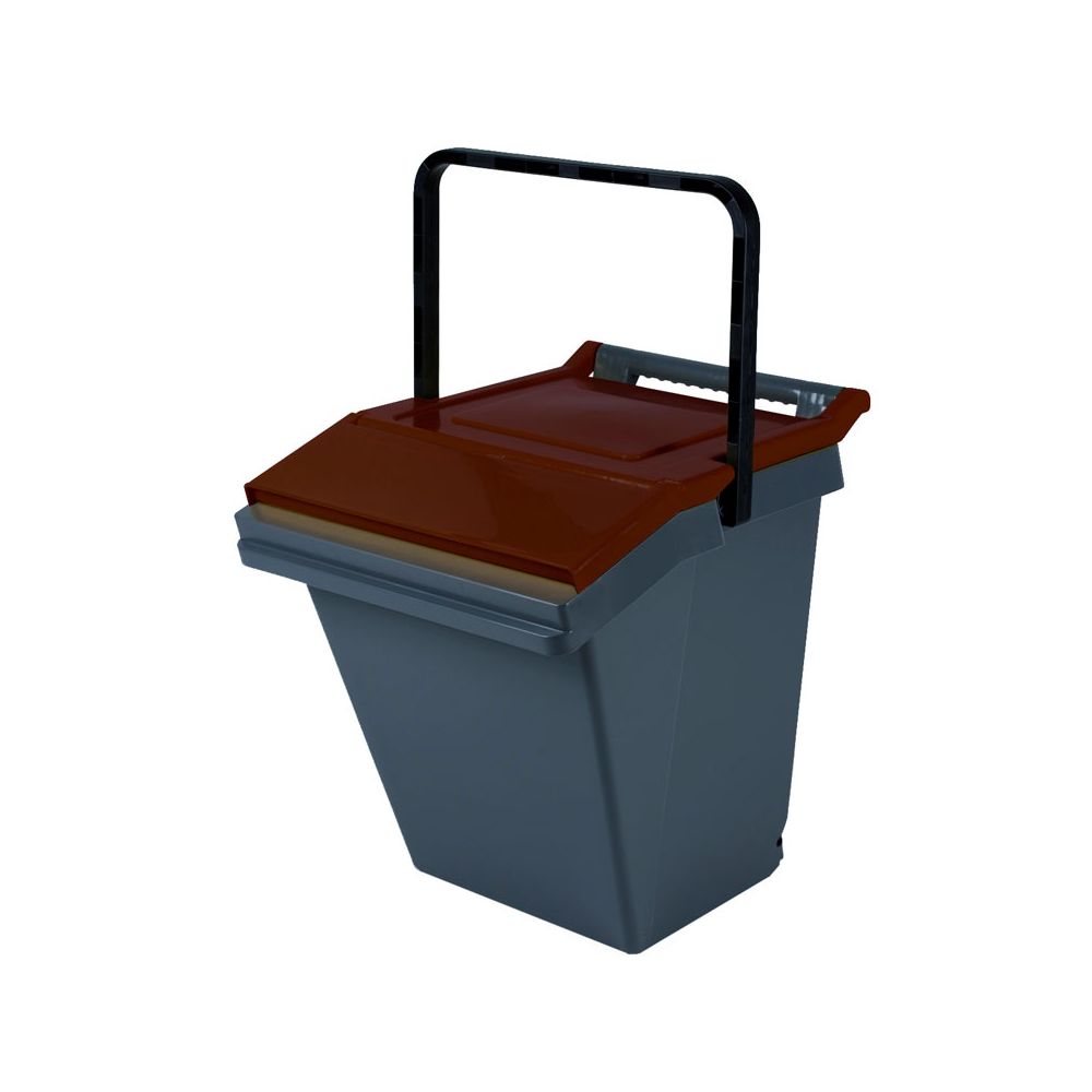 Stapelbare afvalbak Easytech 40 ltr - grijs/bruin