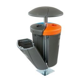 Phoenix buitenafvalbak 3x50 ltr - grijs-blauw-oranje