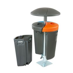 Phoenix buitenafvalbak 3x50 ltr - grijs-blauw-oranje