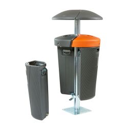Phoenix buitenafvalbak 3x50 ltr - grijs-blauw-oranje
