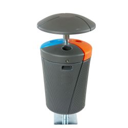 Phoenix buitenafvalbak 3x50 ltr - grijs-blauw-oranje