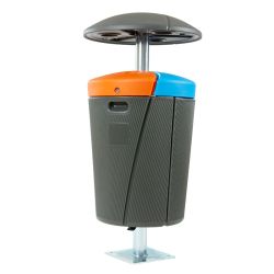 Phoenix buitenafvalbak 3x50 ltr - grijs-blauw-oranje