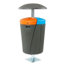 Phoenix buitenafvalbak 3x50 ltr - grijs-blauw-oranje