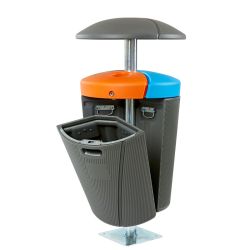 Phoenix buitenafvalbak 3x50 ltr - grijs-blauw-oranje