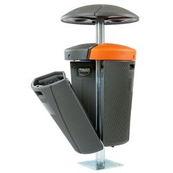 Phoenix buitenafvalbak 3x50 ltr - grijs-blauw-oranje