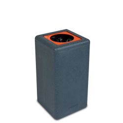 BrickBin cirulaire afvalbak Plastic 65 ltr - grijs/oranje