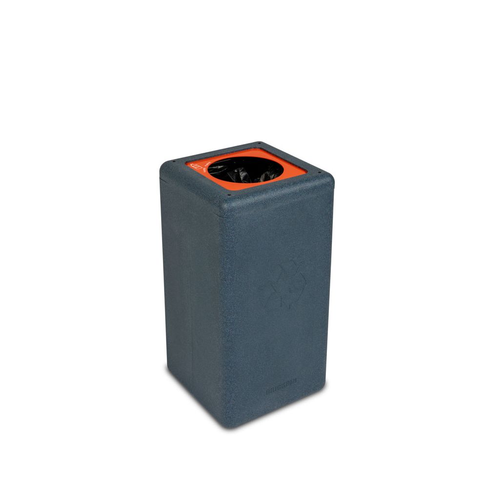BrickBin cirulaire afvalbak Plastic 65 ltr - grijs/oranje