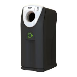 Recyclingcontainer Maxi Envirobin met ronde opening 140 ltr - zwart/wit