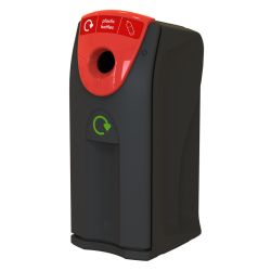 Recyclingcontainer Maxi Envirobin met flessenopening 140 ltr zwart/rood