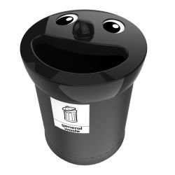Afvalbak Smiley Face Bin 52 ltr general waste - zwart 