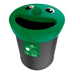 Afvalbak Smiley Face Bin 52 ltr food waste - zwart/groen