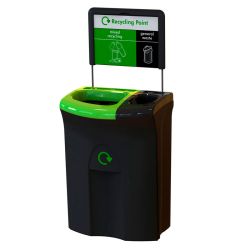 Recycling unit Meridian 110 ltr -  Double open/open zwart/groen