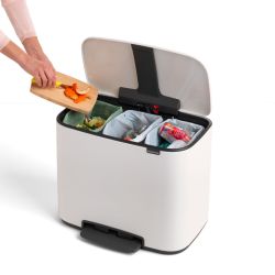 Brabantia Bo pedaalemmer 3x11 ltr - wit
