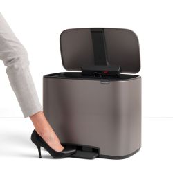 Brabantia Bo pedaalemmer 3x11 ltr - platinum