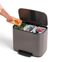 Brabantia Bo pedaalemmer 3x11 ltr - platinum