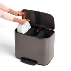 Brabantia Bo pedaalemmer 3x11 ltr - platinum