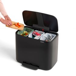 Brabantia Bo pedaalemmer 3x11 ltr - mat zwart