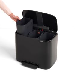 Brabantia Bo pedaalemmer 3x11 ltr - mat zwart