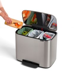Brabantia Bo pedaalemmer 3x11 ltr - mat RVS FFP